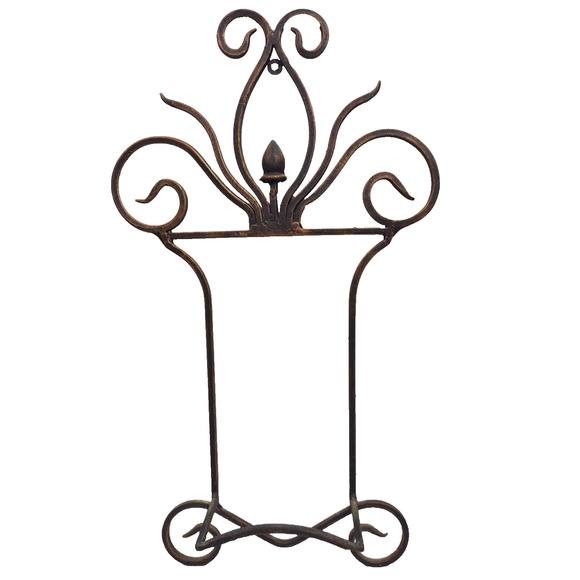 VTG Silver Cast Metal Large Hand Towel Holder Scrolled Hanging 19" Hotel Quality - Picture 1 of 7